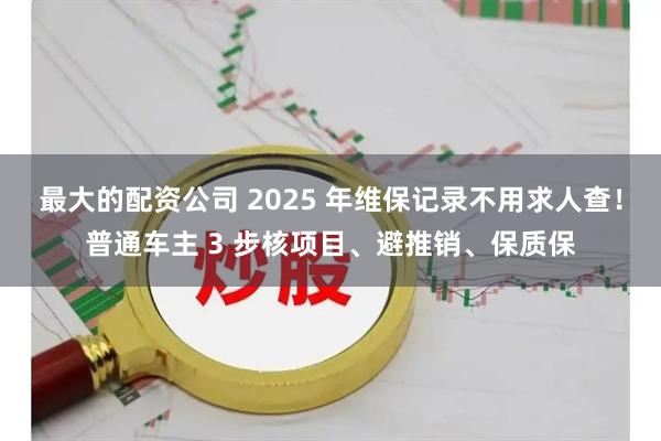 最大的配资公司 2025 年维保记录不用求人查！普通车主 3 步核项目、避推销、保质保